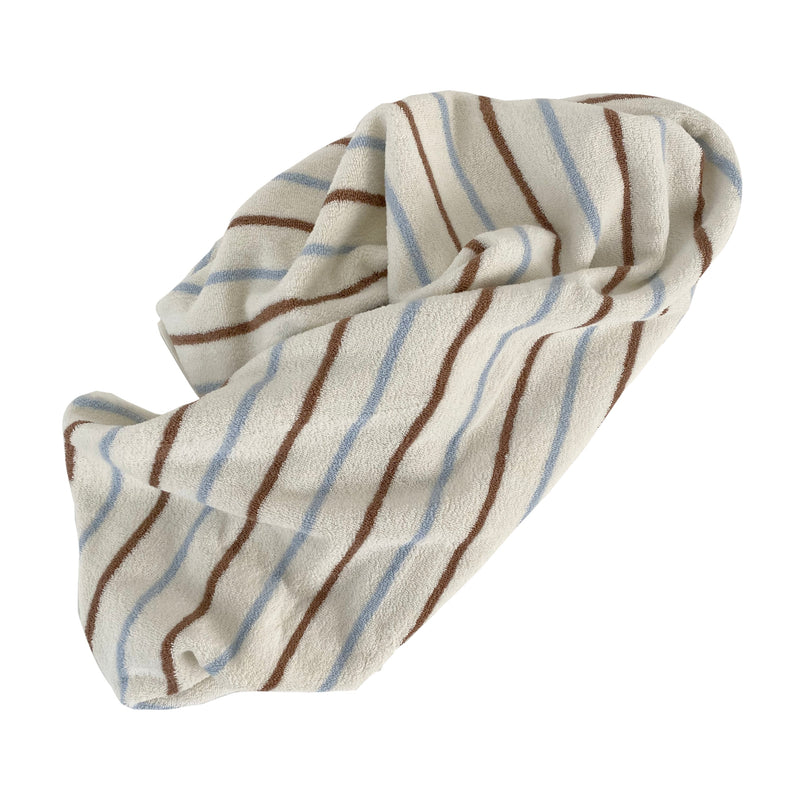 Large Raita Towel in Caramel / Ice Blue