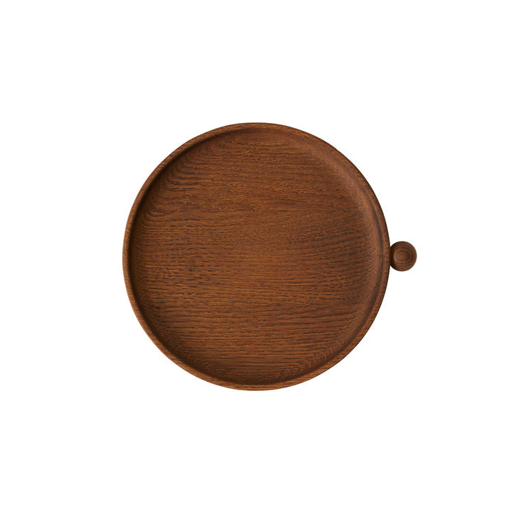 Small Inka Wood Tray Round in Dark