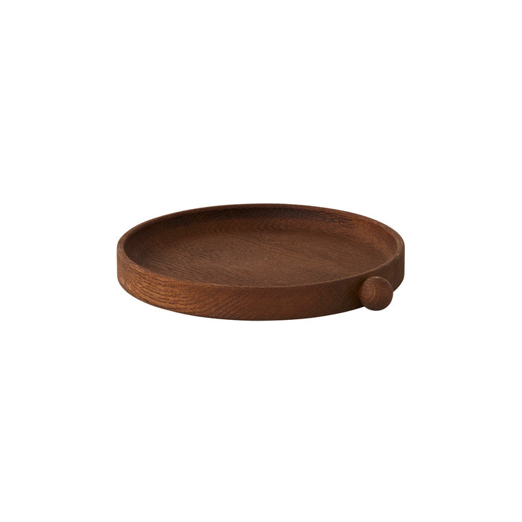 Small Inka Wood Tray Round in Dark