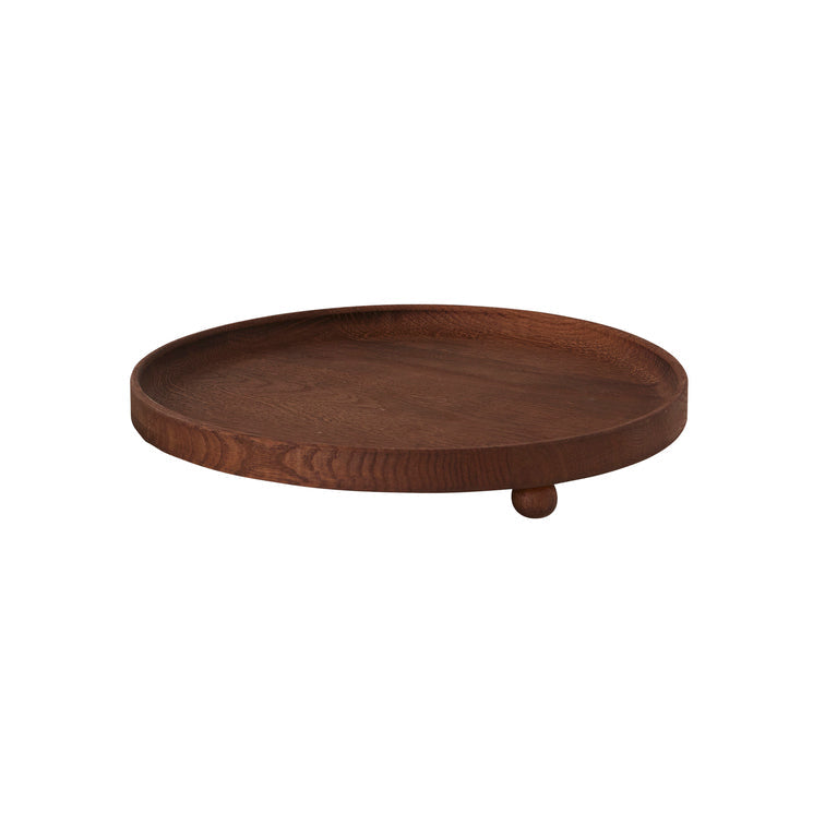 Large Inka Wood Tray Round in Dark