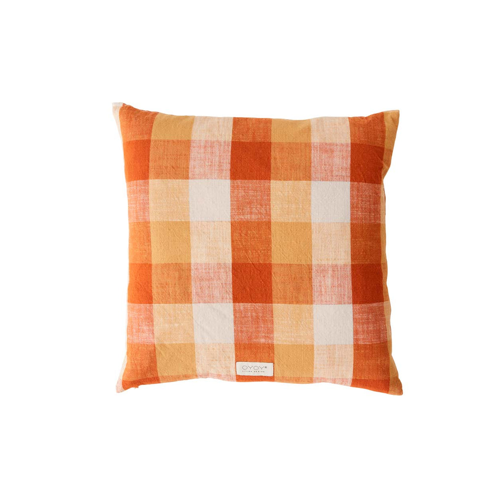 Kyoto Checker Cushion in Dark Sienna