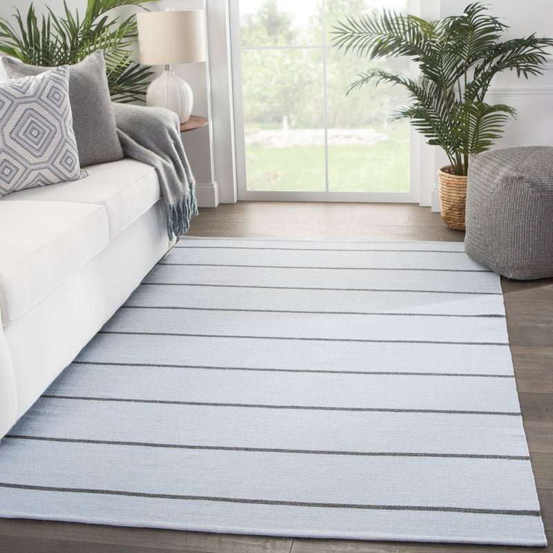 Corbina Indoor/ Outdoor Stripe Light Blue & Gray Area Rug