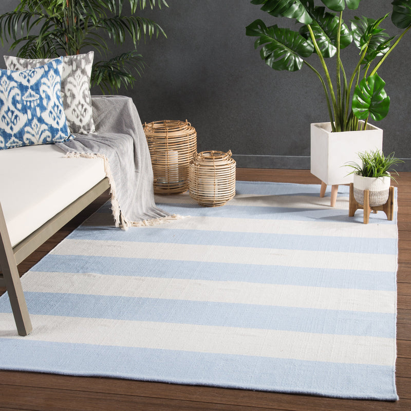 Remora Indoor/ Outdoor Stripe Gray & Ivory Area Rug