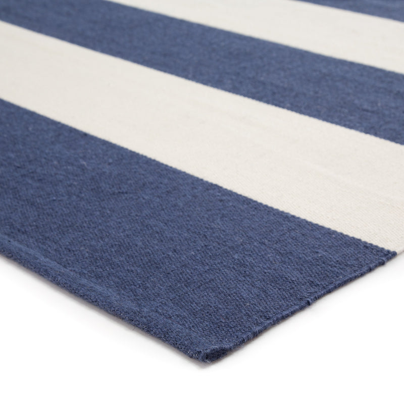 Remora Indoor/ Outdoor Stripe Dark Blue & Ivory Area Rug