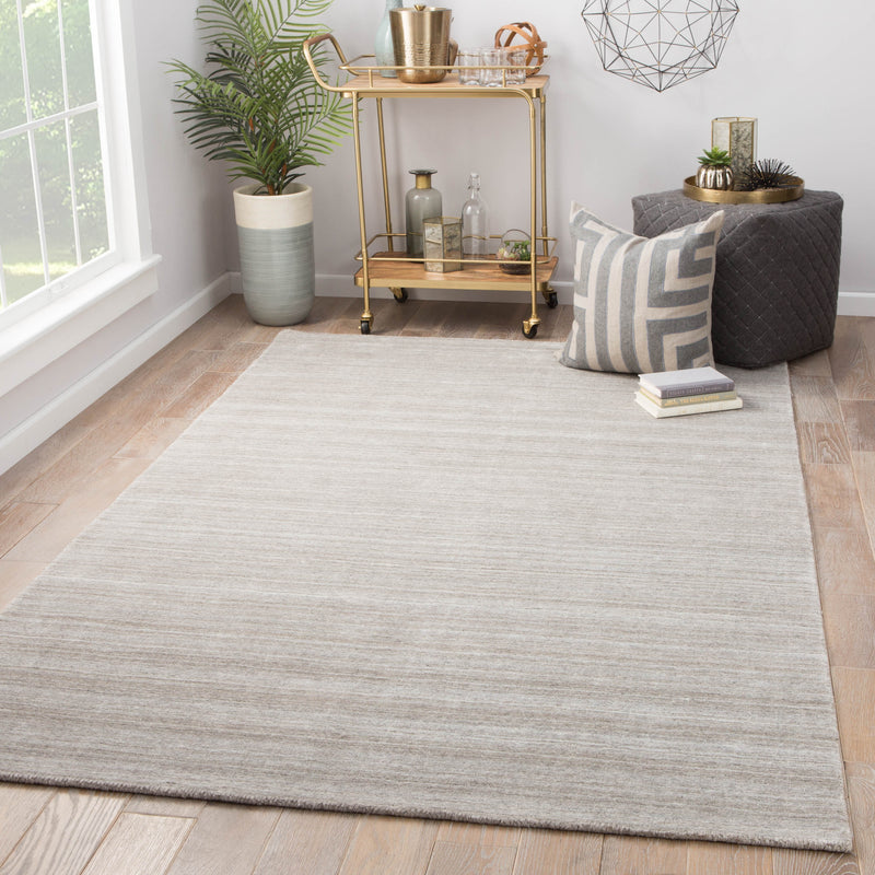 Oplyse Handmade Stripe Gray & Silver Area Rug