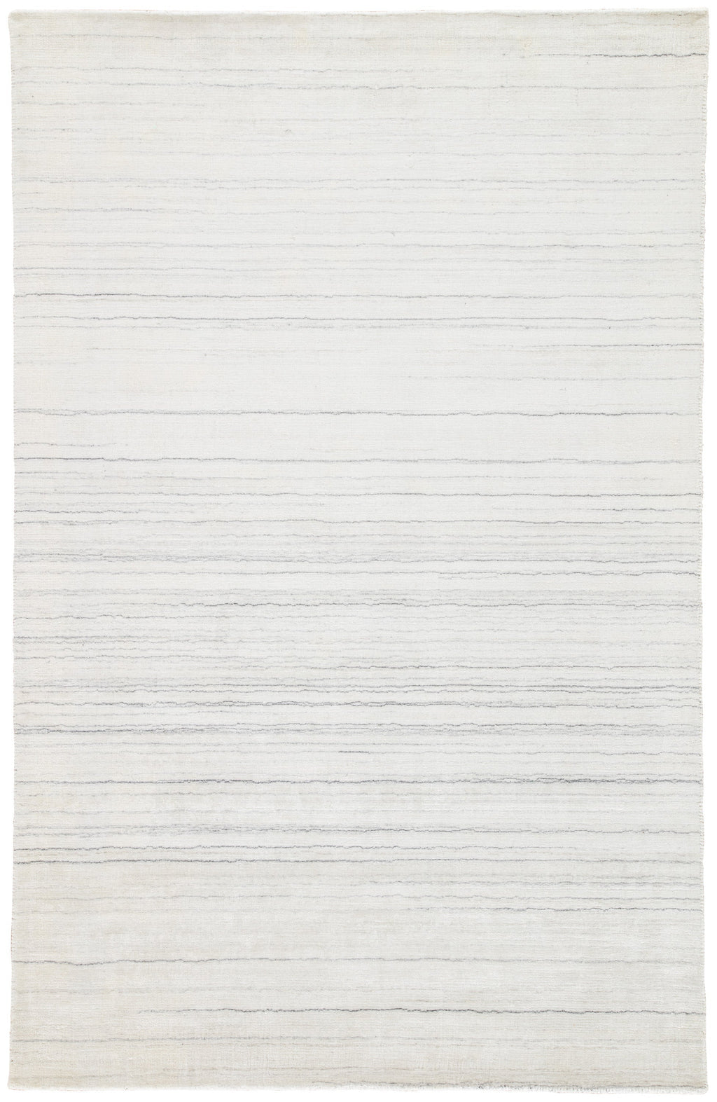 Oplyse Handmade Stripe White & Gray Area Rug