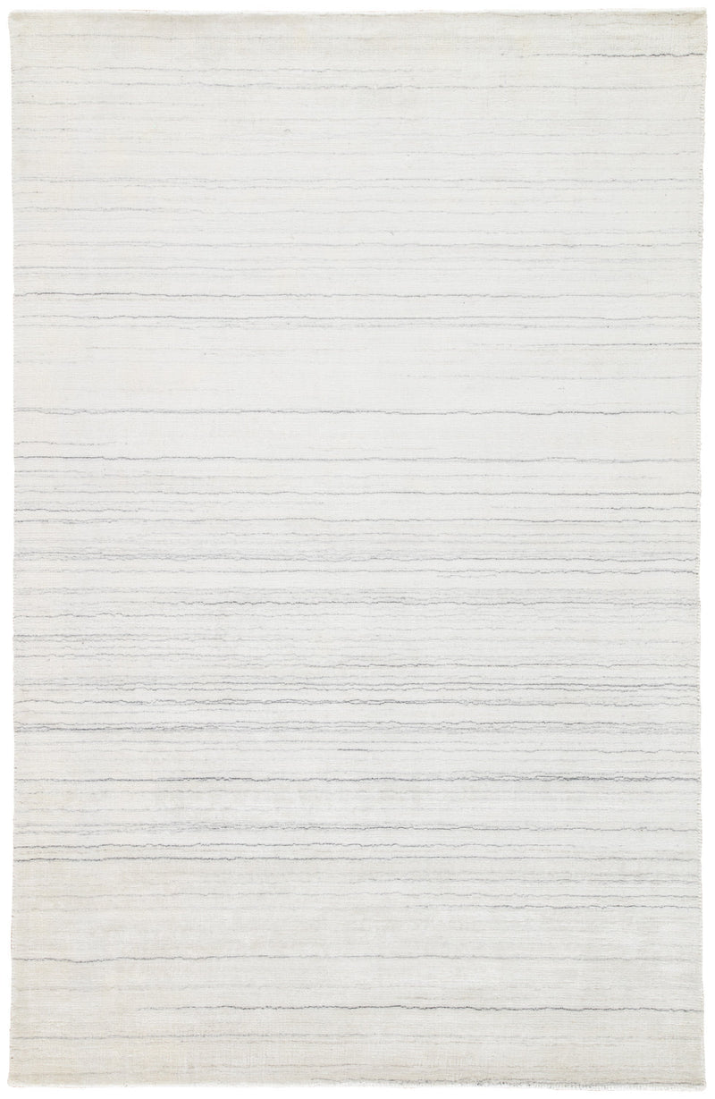 Oplyse Handmade Stripe White & Gray Area Rug