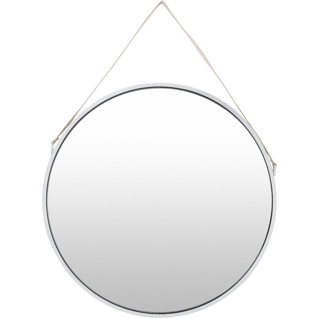 Lathan LHA-001 Round Mirror in White by Surya