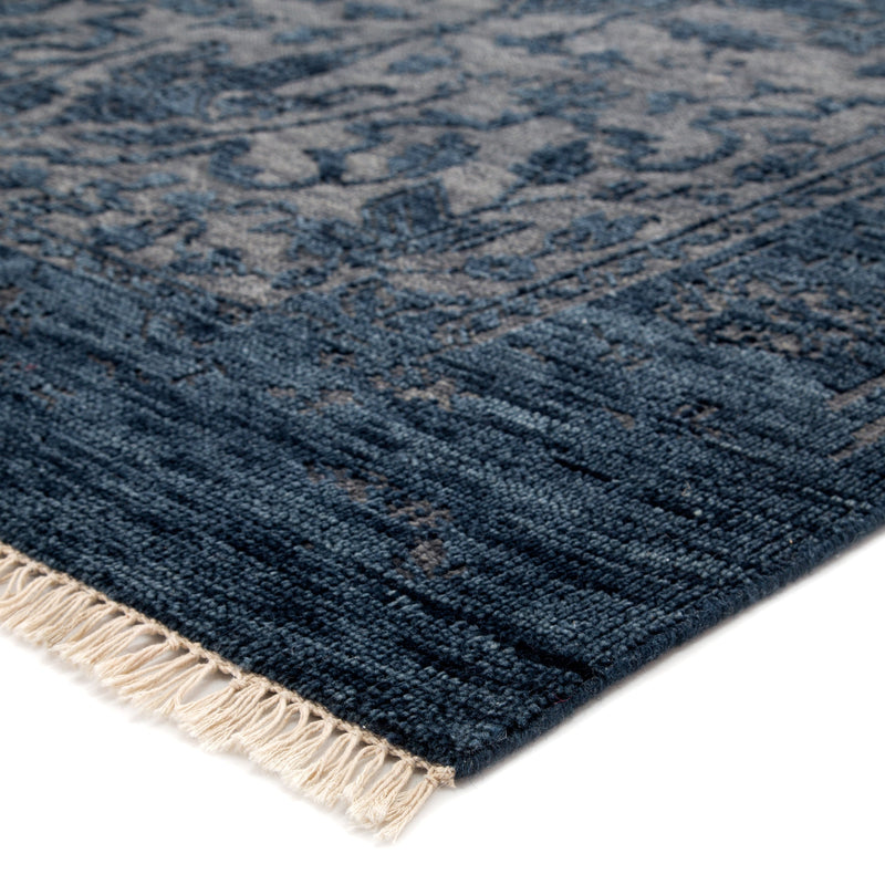 Abington Hand-Knotted Medallion Blue & Gray Area Rug