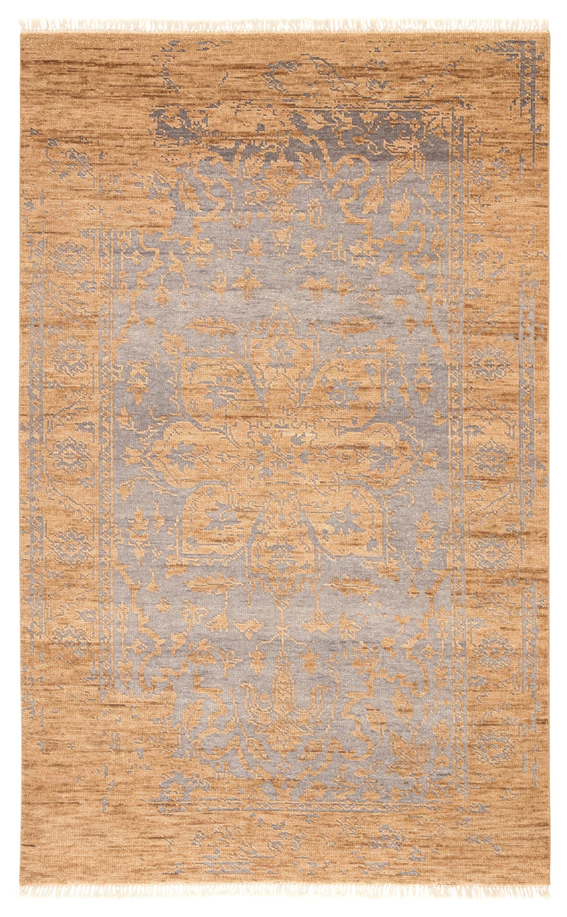 Abington Hand-Knotted Medallion Tan & Gray Area Rug