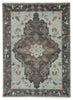 Savona Hand-Knotted Medallion Green & Dark Gray Area Rug