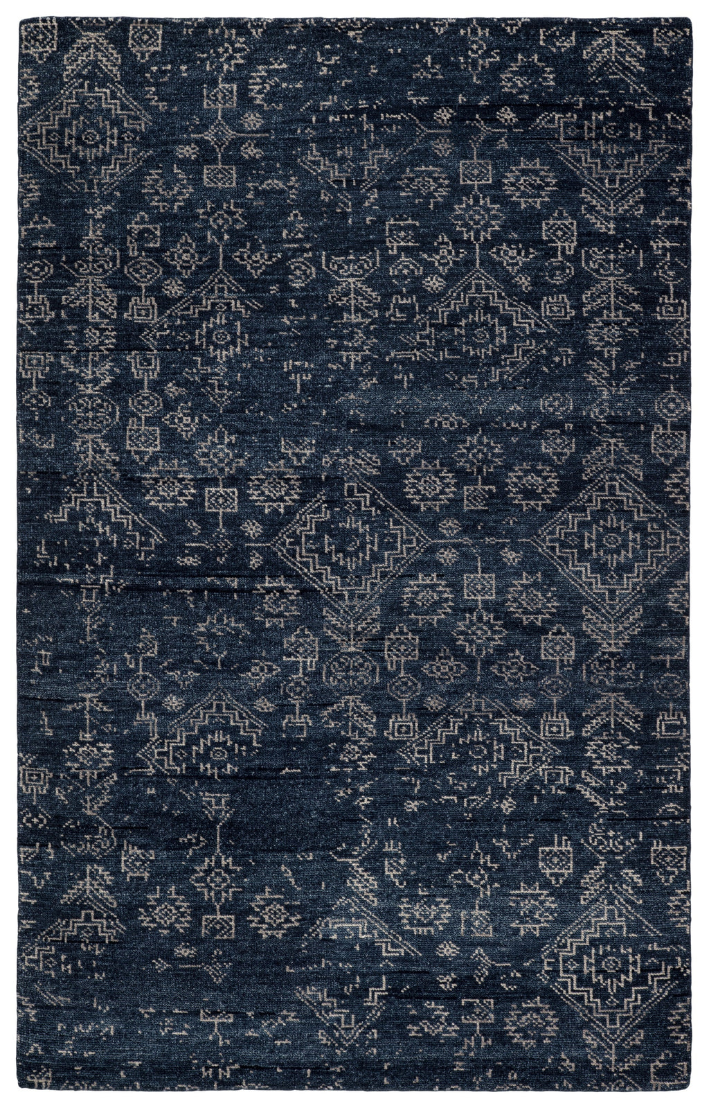 Azuma Hand-Knotted Tribal Dark Blue/ Light Gray Rug by Jaipur Living