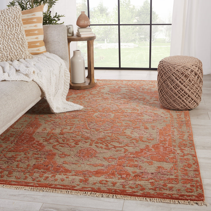 Azar Hand-Knotted Medallion Rust & Taupe Rug by Jaipur Living