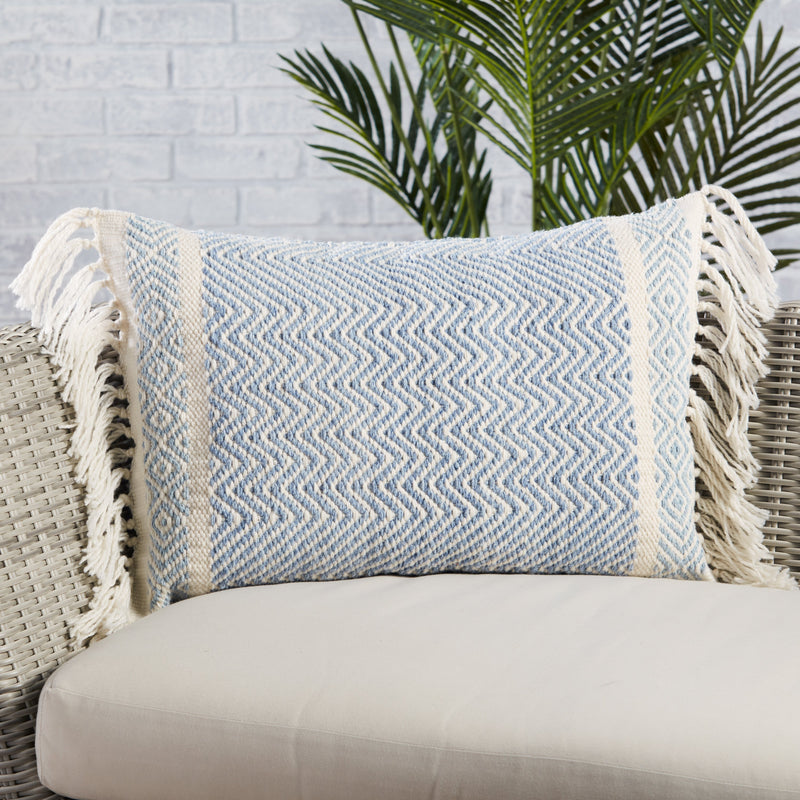 Liri Iker Indoor/Outdoor Light Blue & Ivory Pillow 4