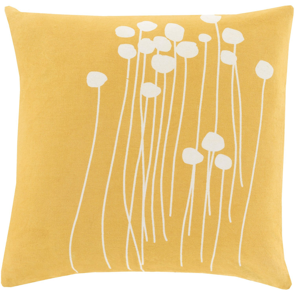 Abo LJA-004 Woven Pillow in Bright Yellow & Ivory by Surya