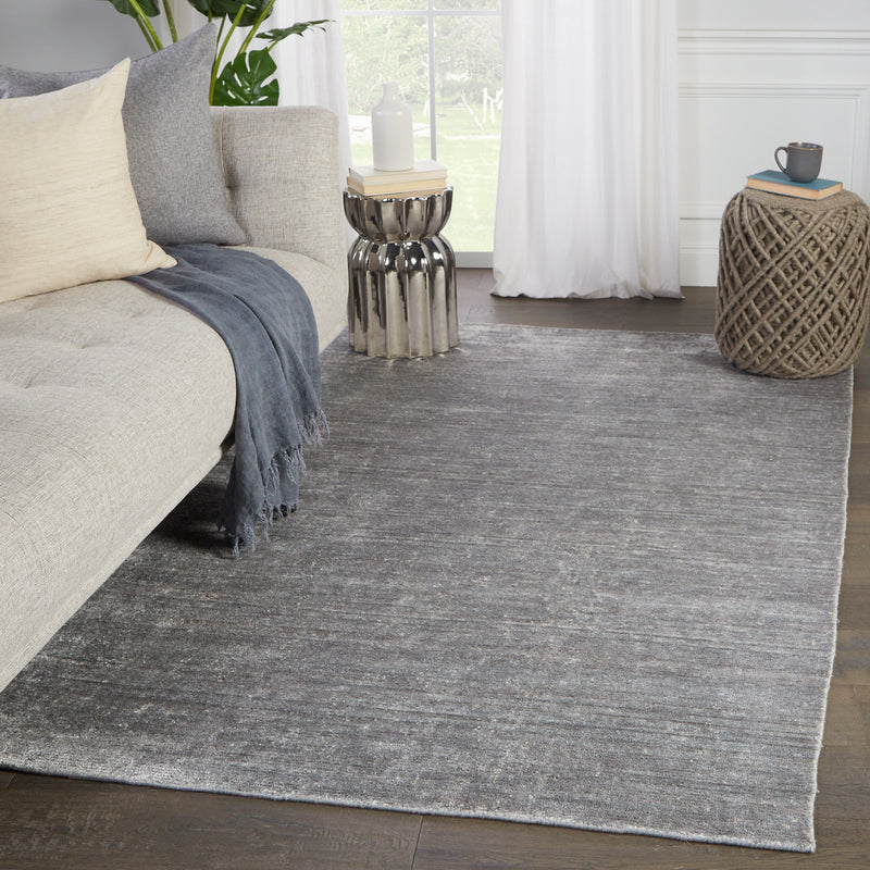 Ardis Handmade Solid Silver & White Rug