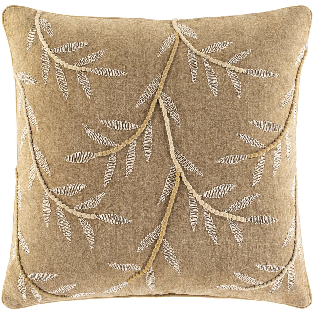 Delta LTA-001 Knitted Pillow in Camel & Cream by Surya