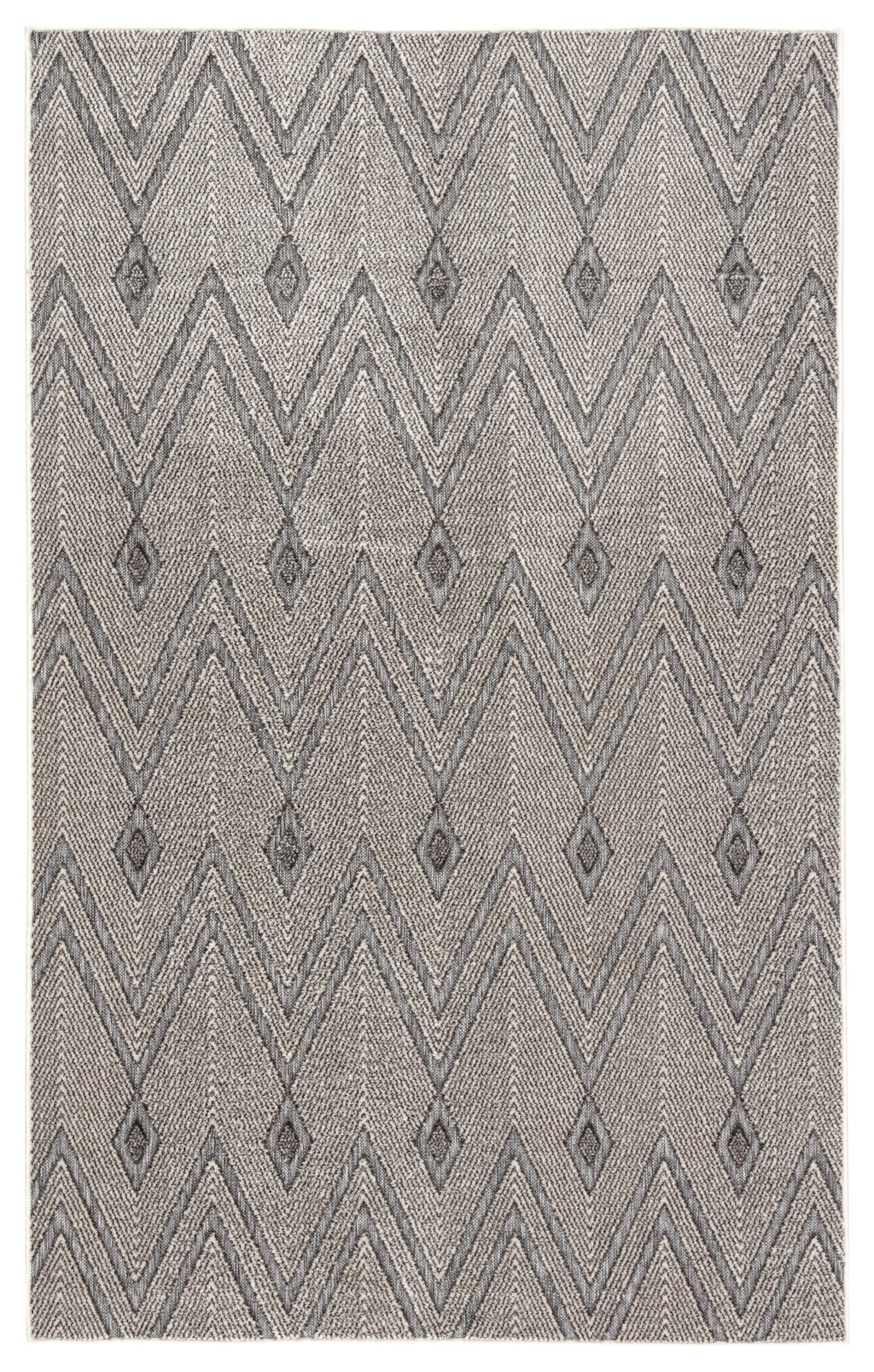 Luz Indoor/ Outdoor Chevron Gray Area Rug