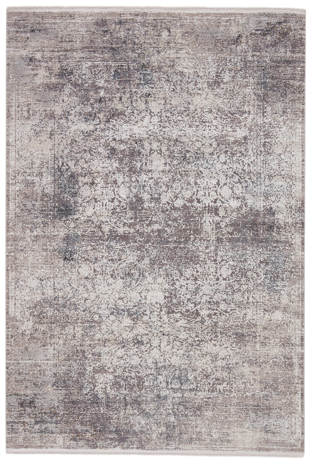 Aster Oriental Rug in Gray & White