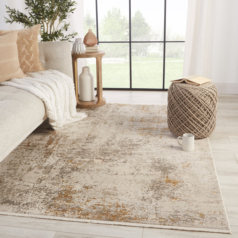 Henson Abstract Grey & Gold Rug by Jaipur Living