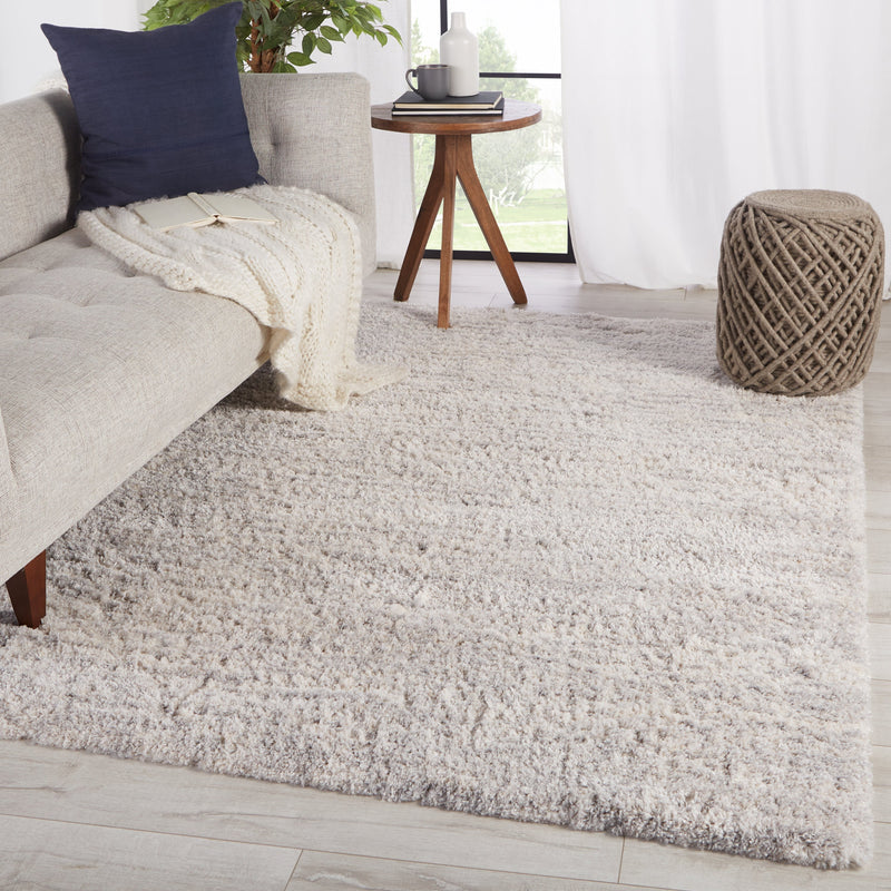 Staves Stripes Light Gray & Cream Area Rug