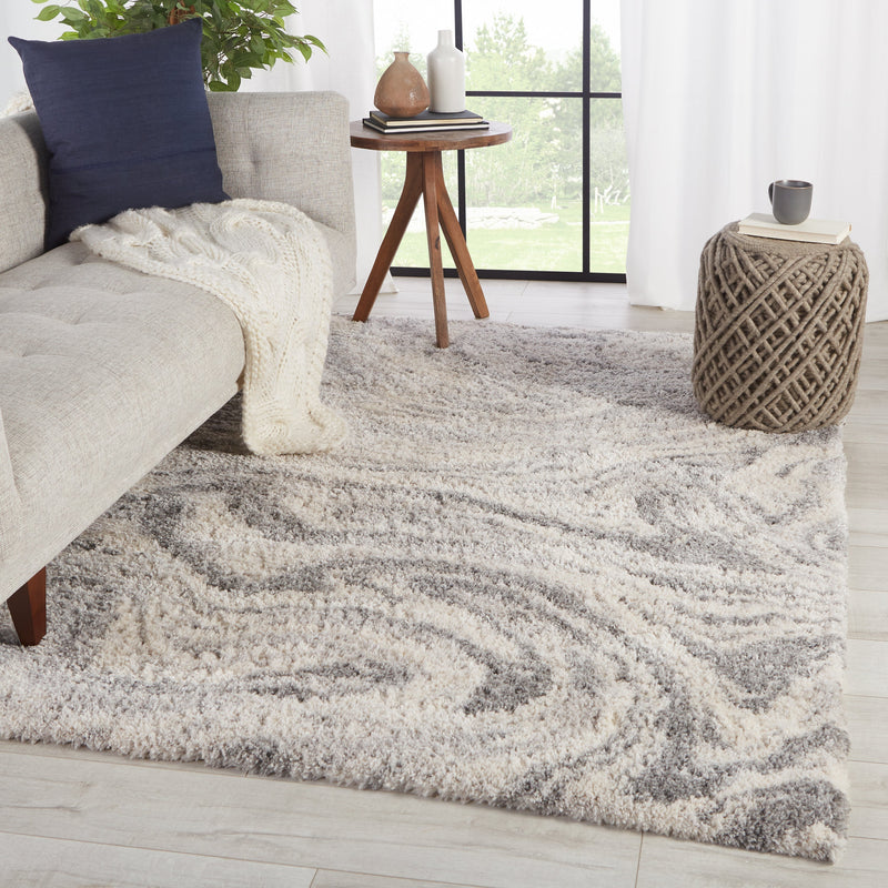 Crescendo Abstract Gray & Ivory Area Rug