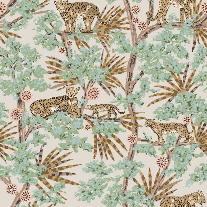 Leopards Removable Wallpaper in Mocha