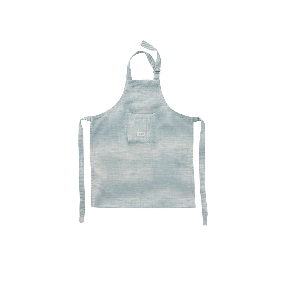 Gobi Apron Mini in White/Dusty Blue