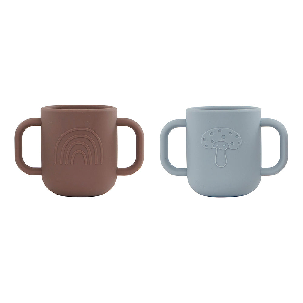 Pack of 2 Kappu Cup in Dusty Blue/Choko