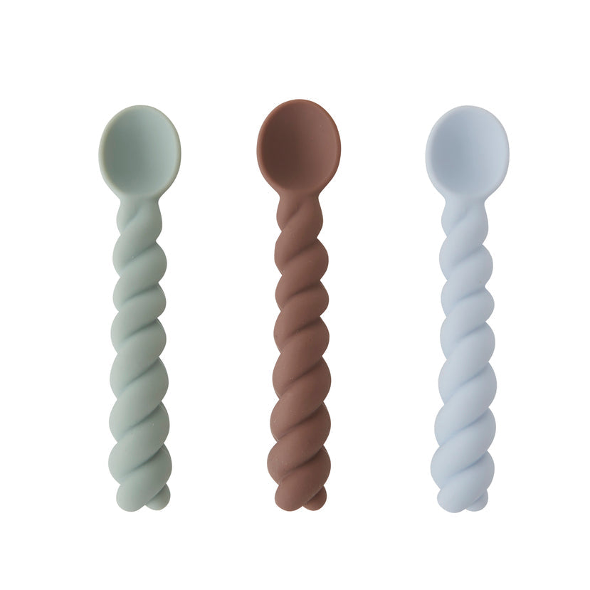 Pack of 3 Mellow Spoon in Dusty Blue / Taupe / Pale Mint