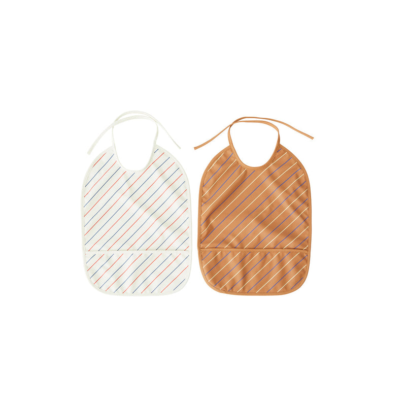 Bib Striped in Mellow / Caramel - Pack of 2