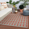 Mahaba Maji Indoor/Outdoor Red & Sea Green Rug 6