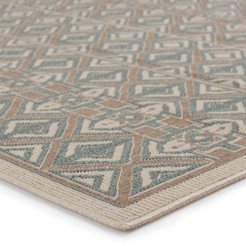 Mahaba Hazina Indoor/Outdoor Sea Green & Beige Rug 2