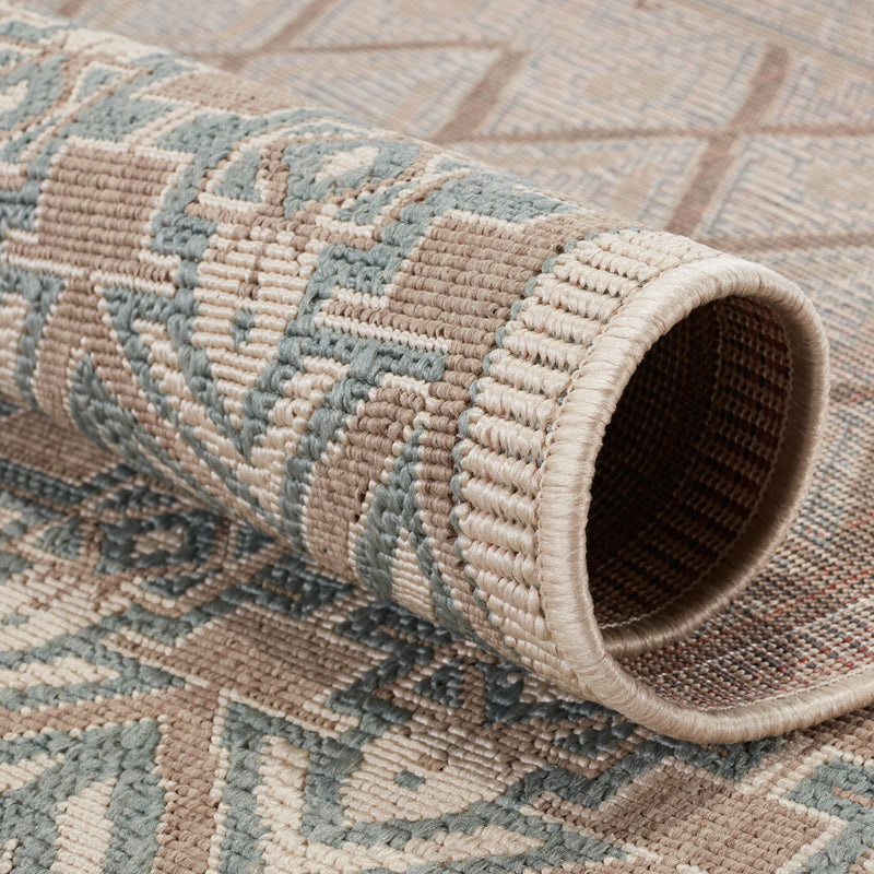 Mahaba Hazina Indoor/Outdoor Sea Green & Beige Rug 5