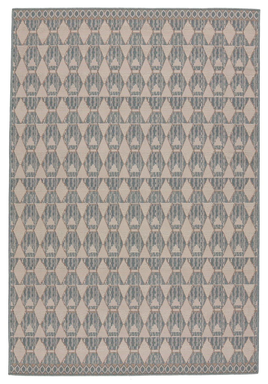 Mahaba Maji Indoor/Outdoor Sea Green & Beige Rug 1