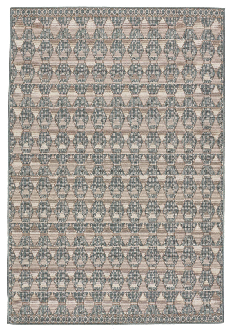 Mahaba Maji Indoor/Outdoor Sea Green & Beige Rug 1