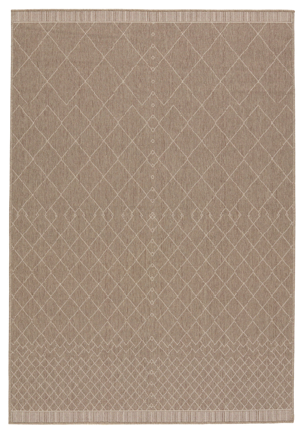 Mahaba Almasi Indoor/Outdoor Dark Taupe & Beige Rug 1