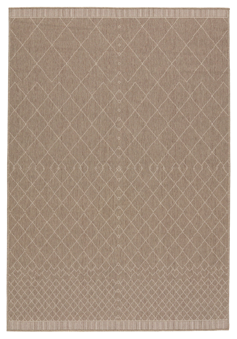 Mahaba Almasi Indoor/Outdoor Dark Taupe & Beige Rug 1