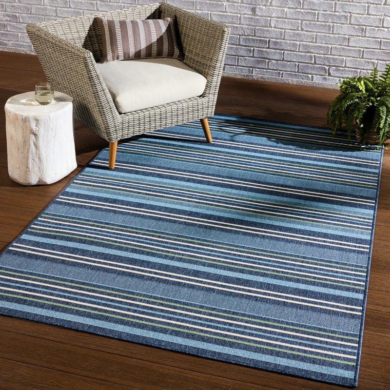 Mahaba Indoor/ Outdoor Elara Blue & Green Rug 5