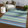 Mahaba Indoor/ Outdoor Lloria Blue & Orange Rug 5