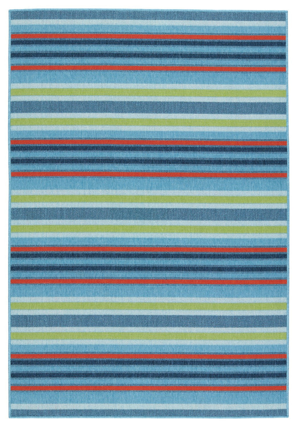 Mahaba Indoor/ Outdoor Lloria Blue & Orange Rug 1