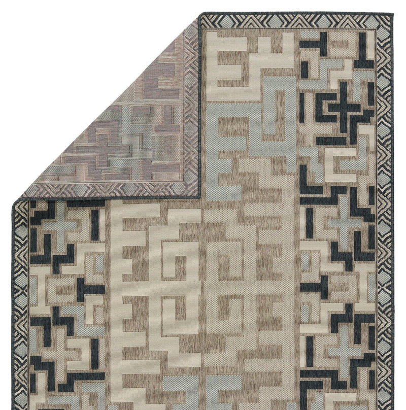 Mahaba Indoor/ Outdoor Arpino Beige & Dark Gray Rug 3