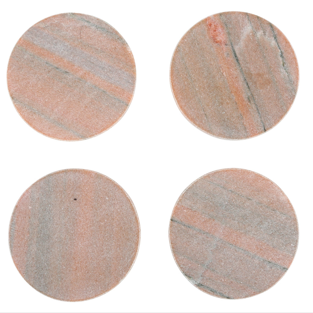 Set of 4 Marble Coasters in Pink design by Sir/Madam