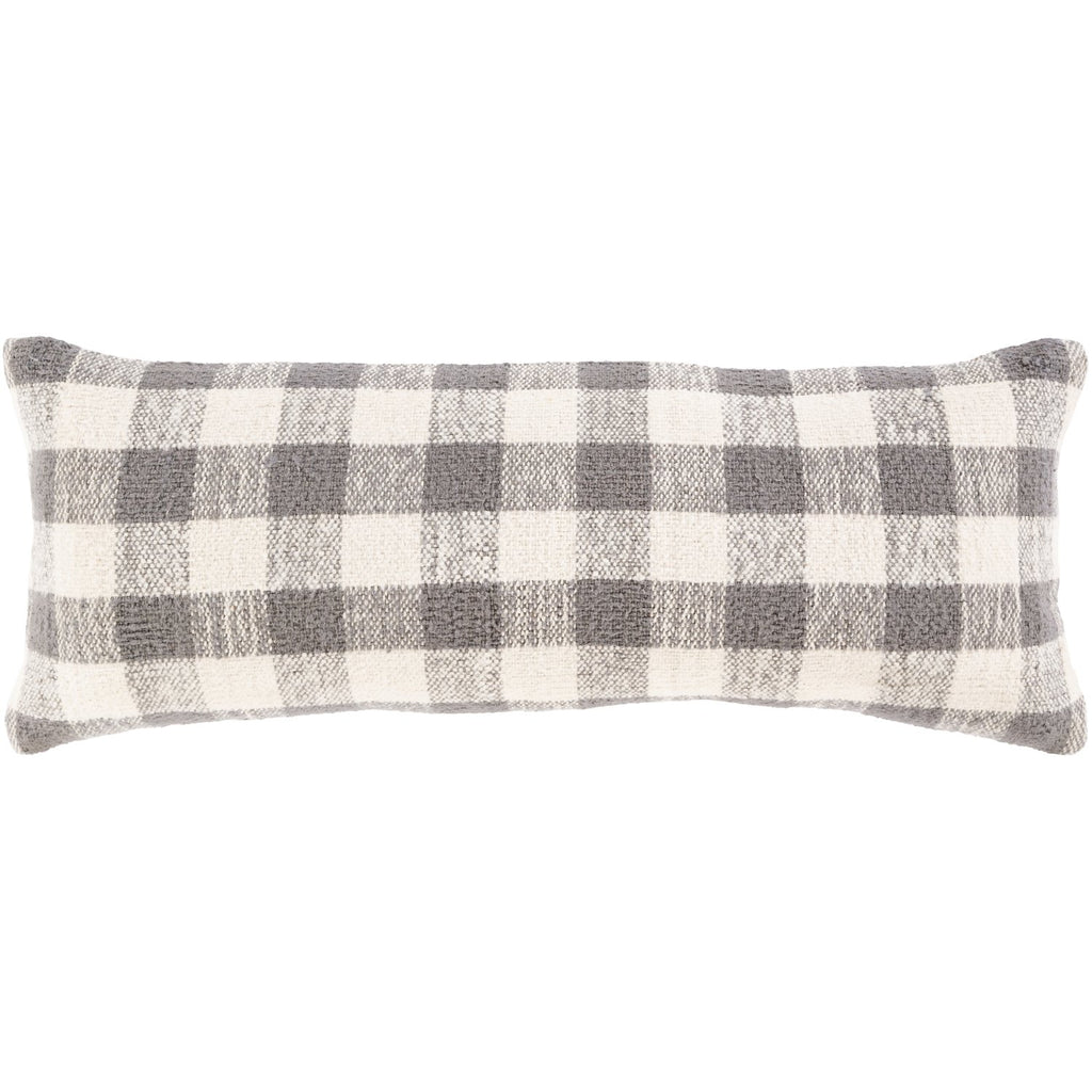 Malcom MCM-003 Hand Woven Lumbar Pillow in Charcoal & Cream by Surya