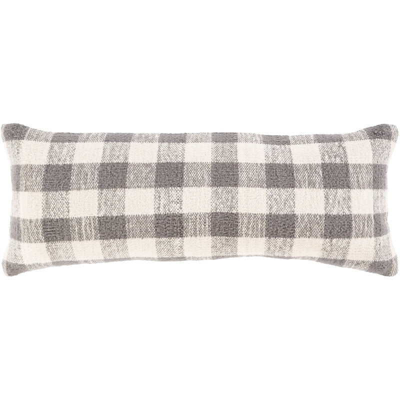 Malcom MCM-003 Hand Woven Lumbar Pillow in Charcoal & Cream by Surya