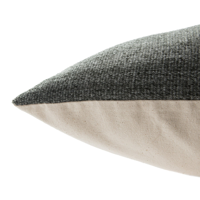 Scandi Solid Dark Gray & White Pillow