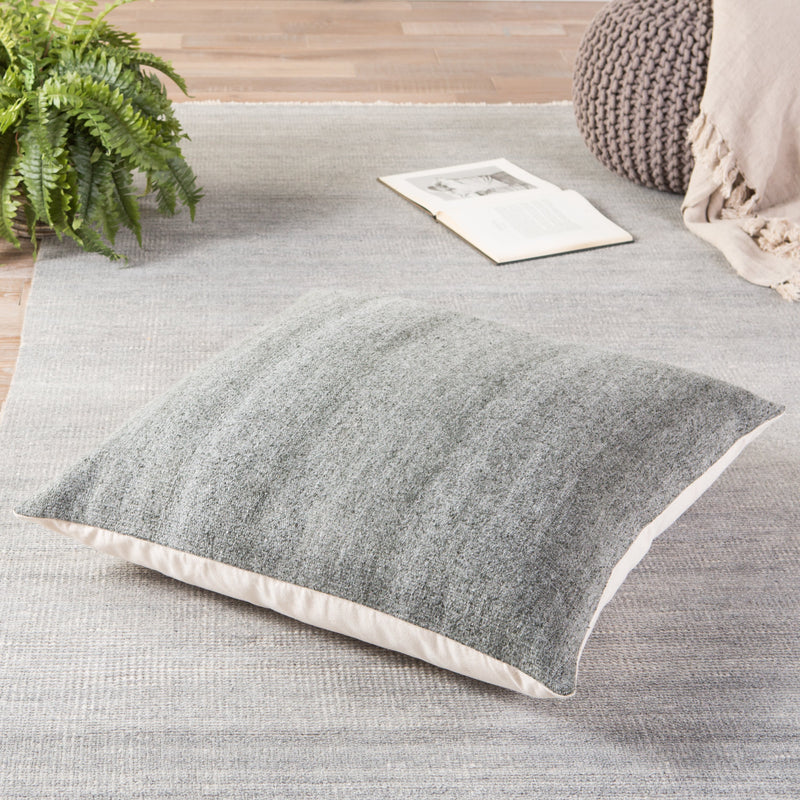 Scandi Solid Dark Gray & White Pillow