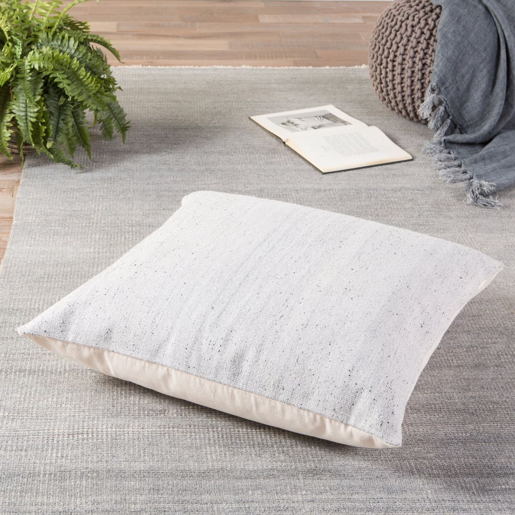 Scandi Solid Light Gray & White Pillow