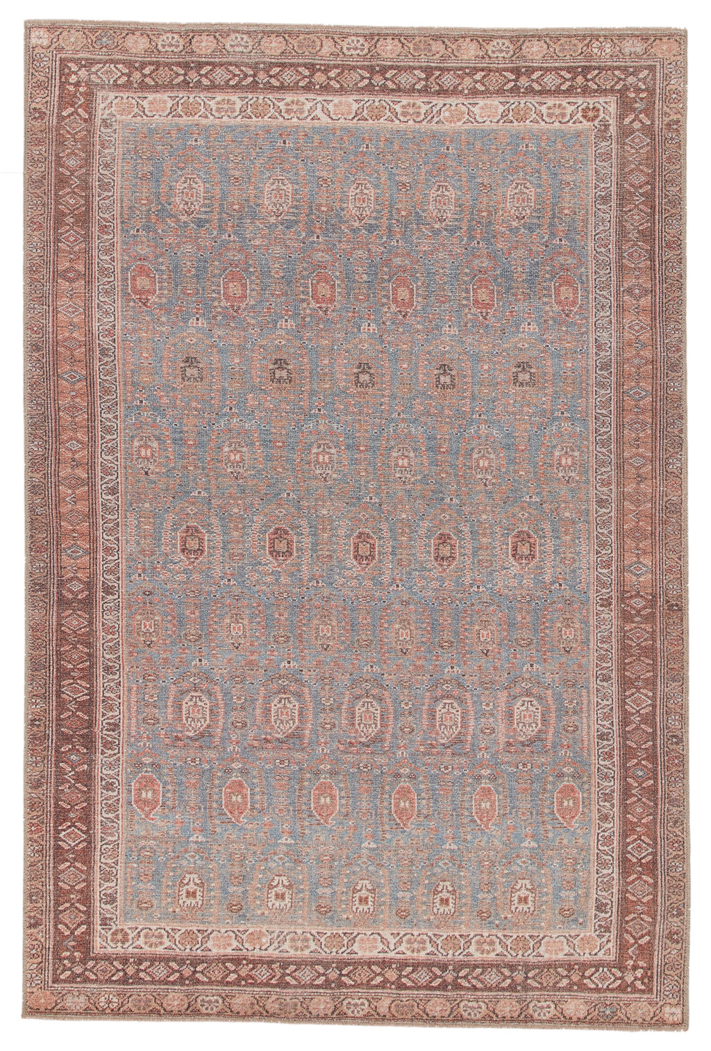 Tielo Oriental Blue & Brown Area Rug