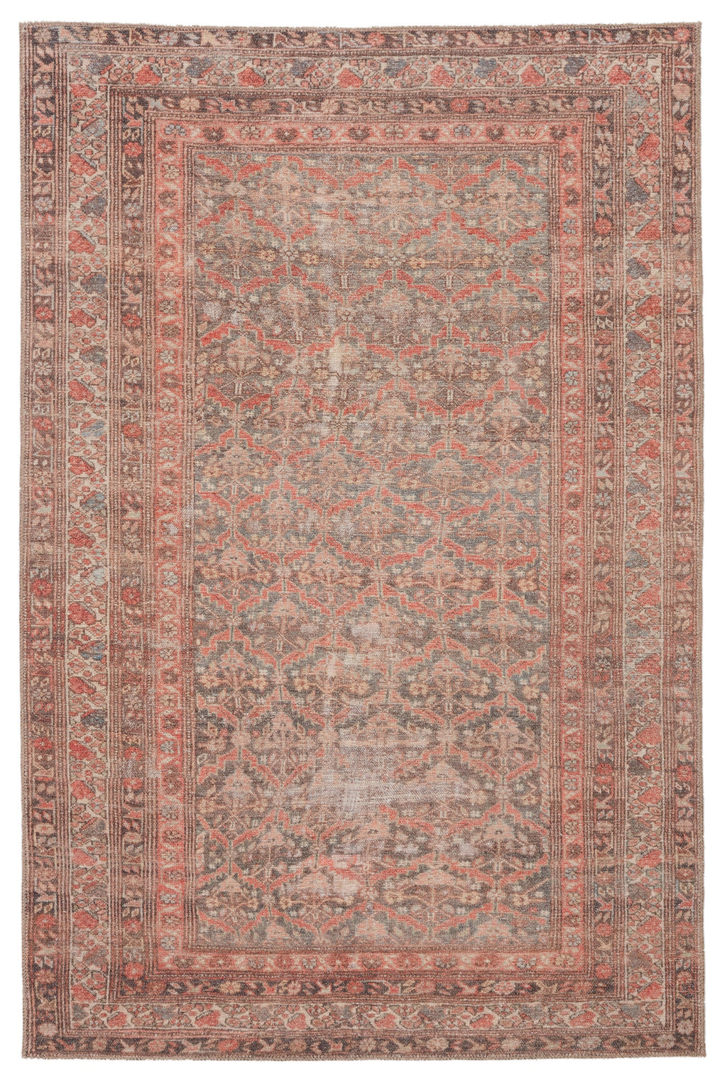 Estienne Trellis Rust & Brown Area Rug